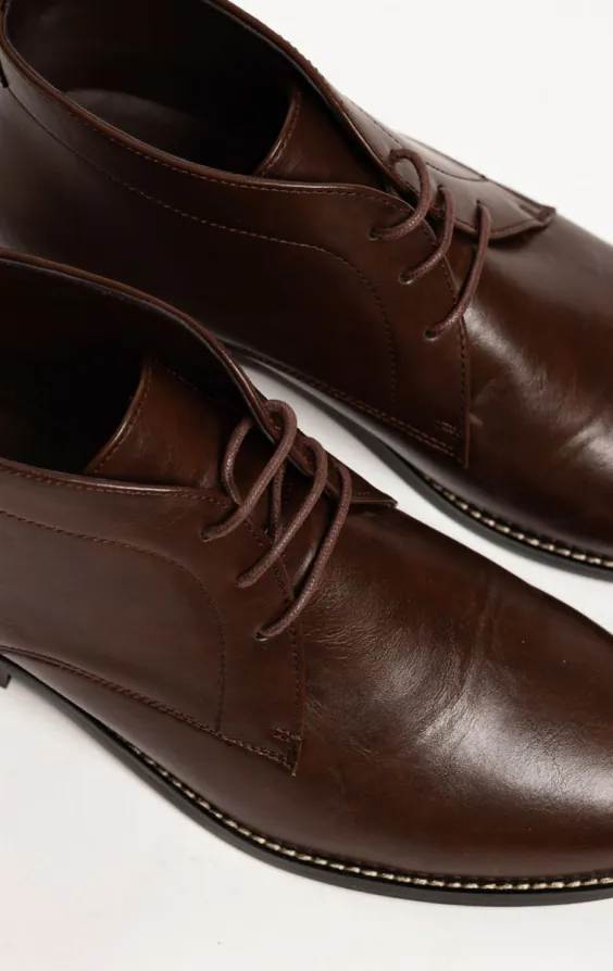 Bottines chukka en dentelle marron foncé - photo 4