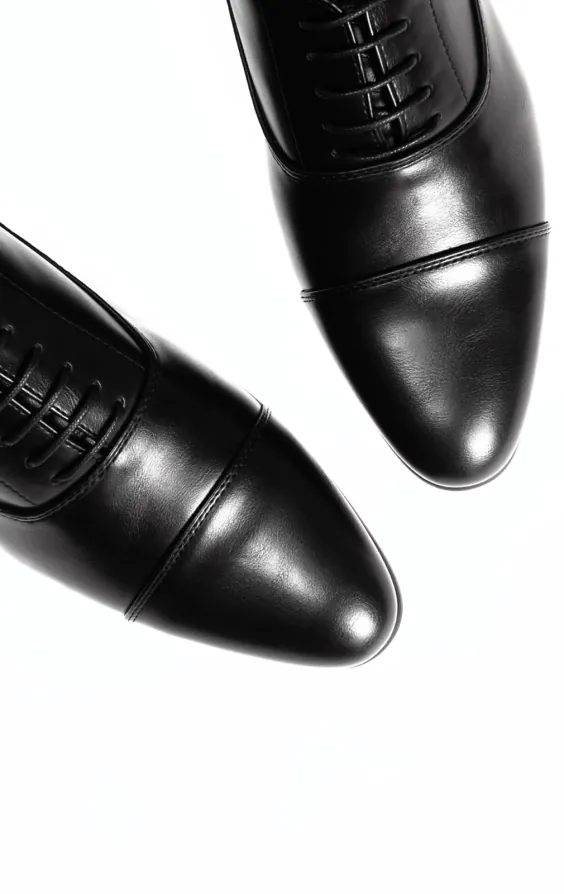 Chaussures à bouts ronds en toile noire - photo 1