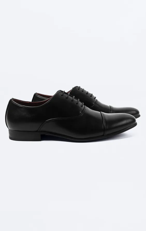 Chaussures à bouts ronds en toile noire