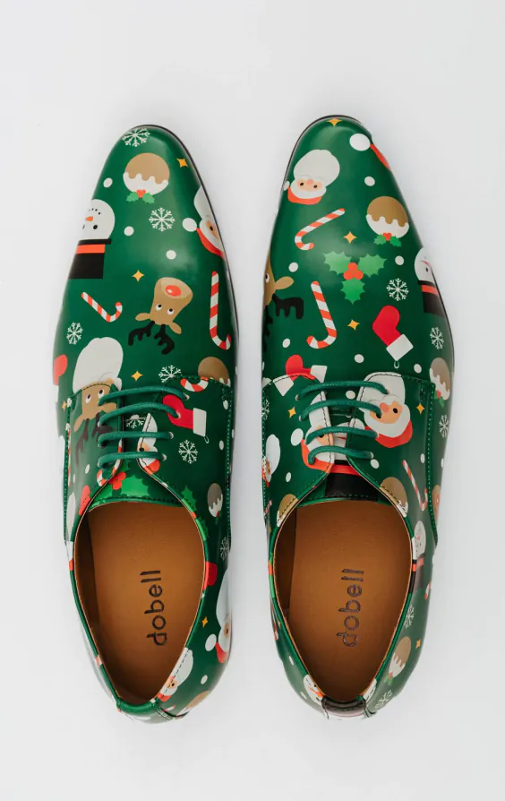 Chaussures de Noël Vert Motif Père Noël et Amis - photo 2