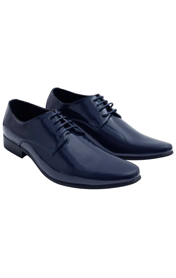 Chaussures Habillées Vernies Bleu Style Contemporain - photo 1