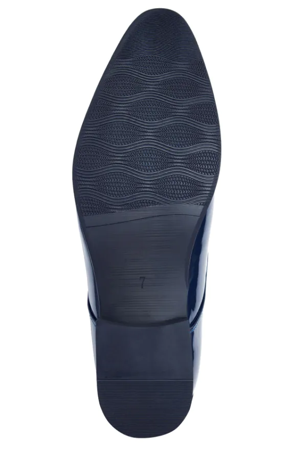 Chaussures Habillées Vernies Bleu Style Contemporain - photo 4