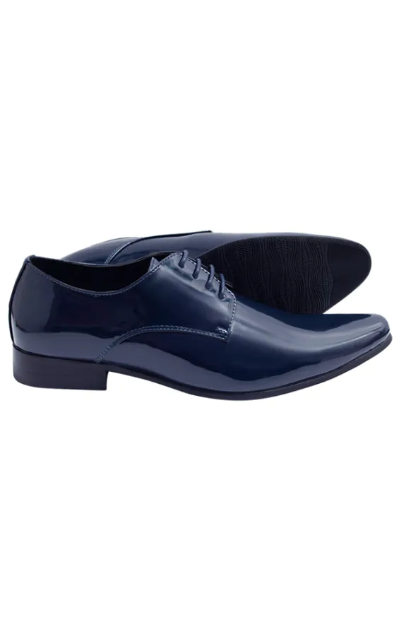 Chaussures Habillées Vernies Bleu Style Contemporain