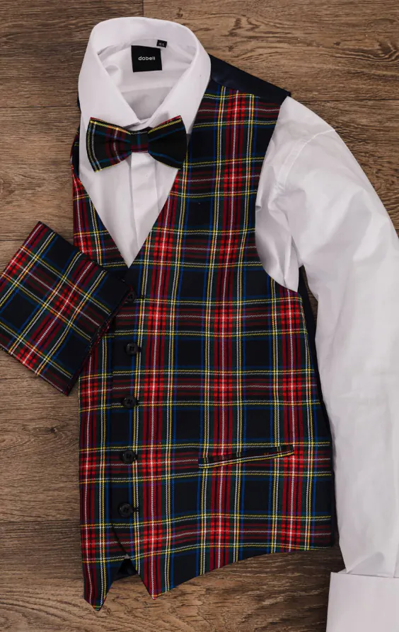 Ensemble classique en tartan bleu - photo 2
