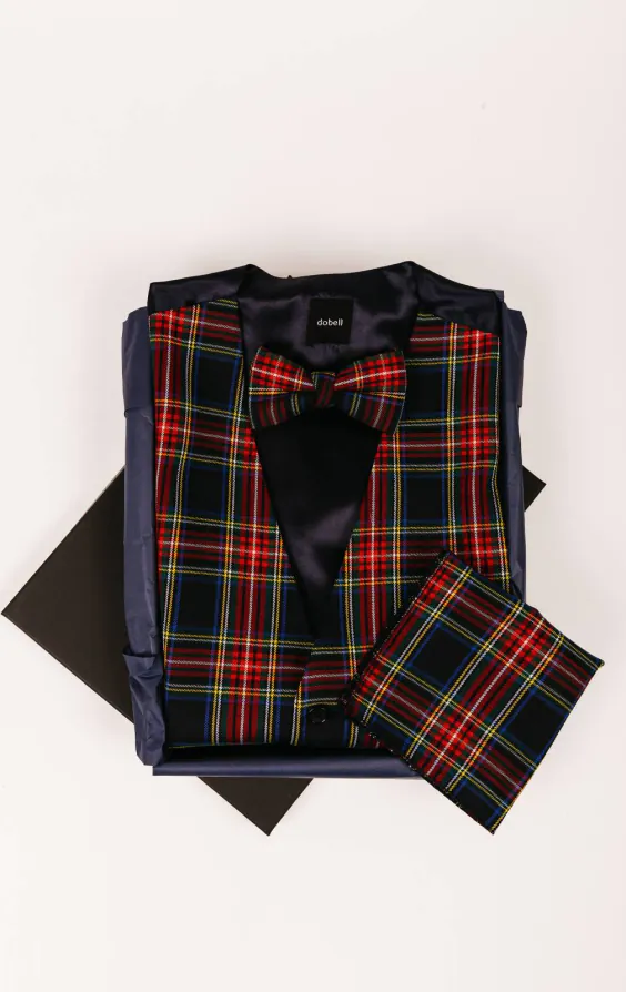 Ensemble classique en tartan bleu - photo 1