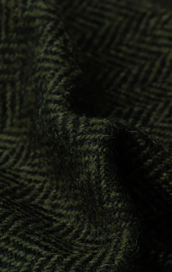 Gilet en tweed vert à chevrons avec poches plaquées - photo 4 Gilet en tweed vert à chevrons avec poches plaquées - photo 4
