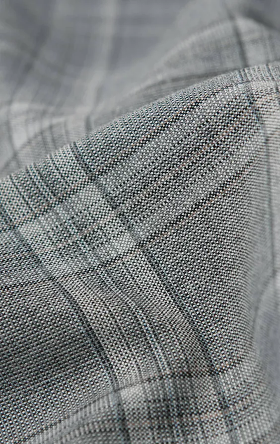 Pantalon de costume à carreaux gris et tan - photo 3