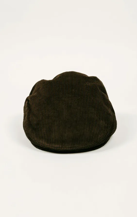Casquette plate classique en velours côtelé vert olive - photo 1