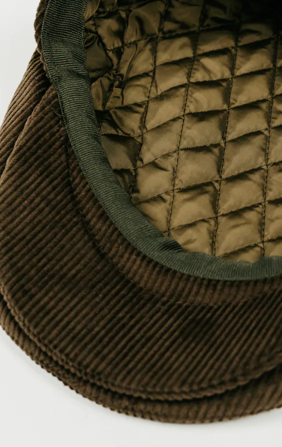 Casquette plate classique en velours côtelé vert olive - photo 2