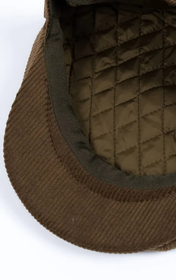 Casquette Newsboy en velours côtelé vert olive - photo 2