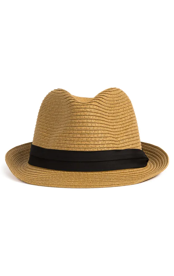 Chapeau trilby d'été camel - photo 1