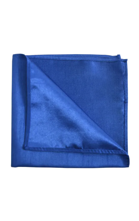 Pochette en Doupion de Soie Bleu Roi