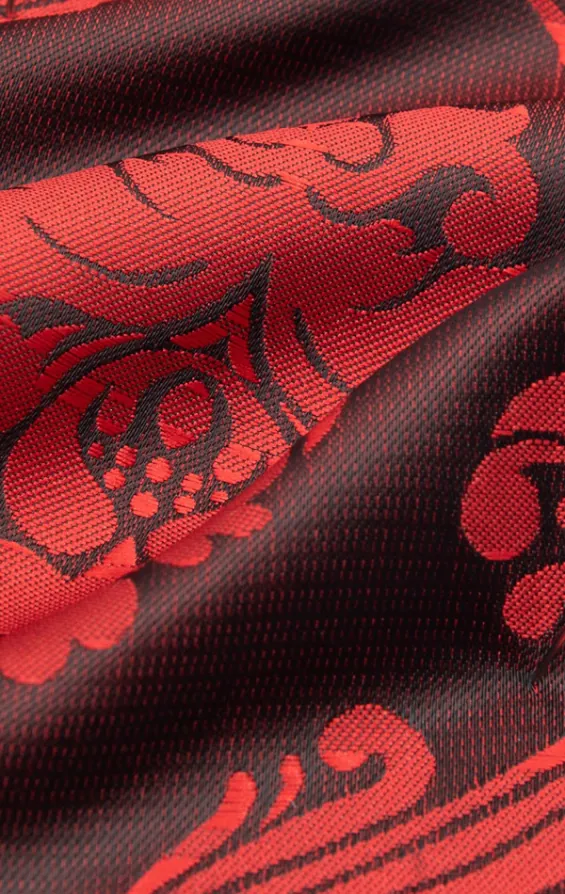 Pochette Motif Jacquard Victorien Rouge - photo 1