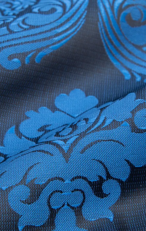 Pochette Motif Jacquard Victorien Bleu - photo 1