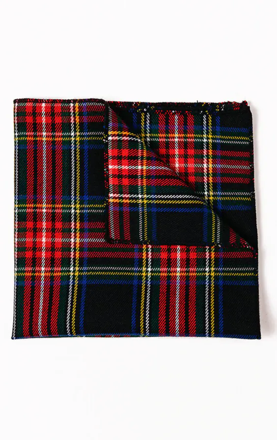 Mouchoir à carreaux en tartan bleu marine Mouchoir à carreaux en tartan bleu marine