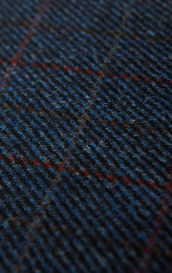 Harris Tweed Gilet bleu foncé à gros carreaux - photo 4