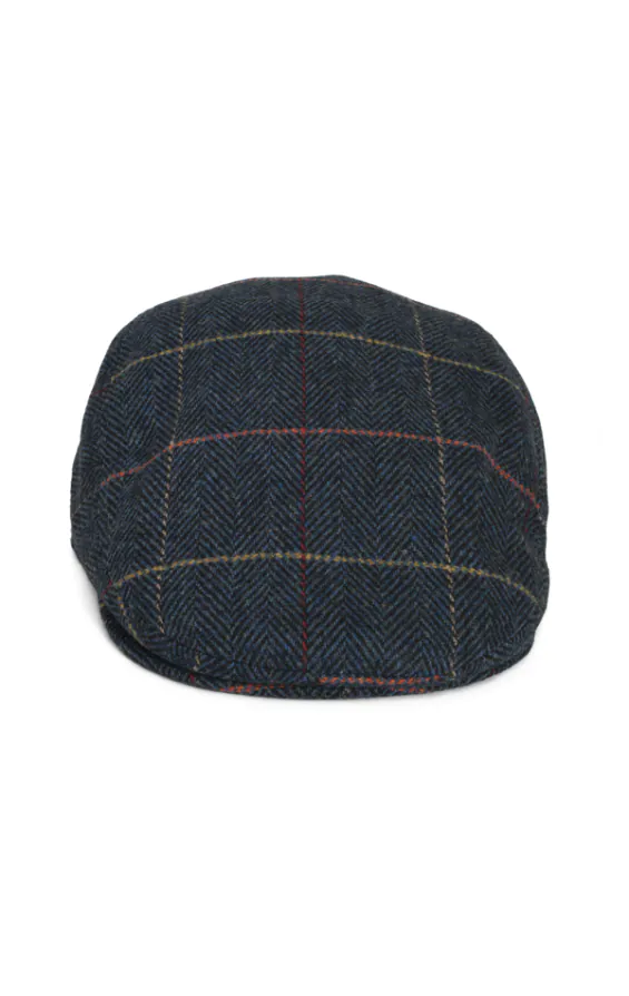 Casquette Plate Tweed Bleu Foncé à Carreaux - photo 1