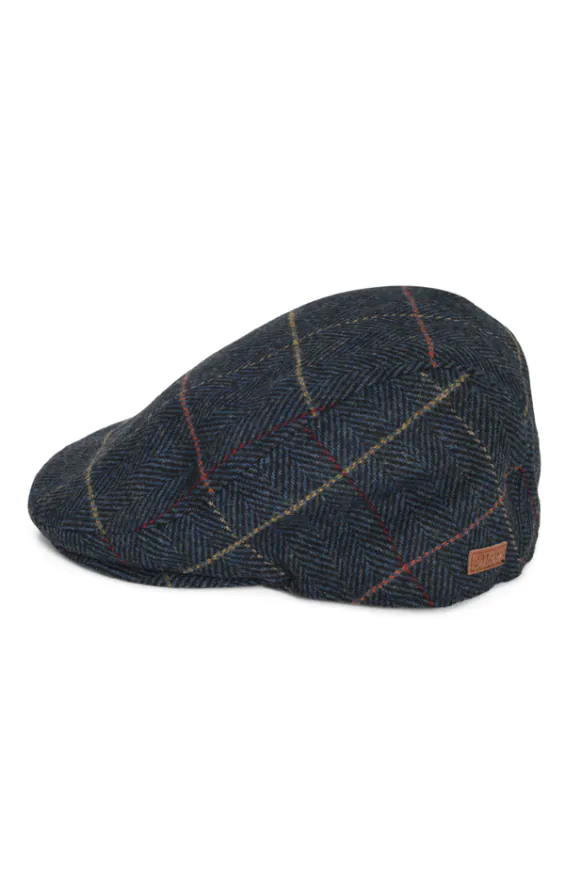 Casquette Plate Tweed Bleu Foncé à Carreaux - photo 2