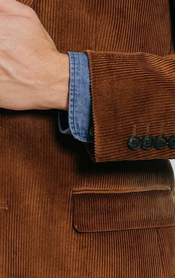 Veste en Velours Côtelé Marron moyen - photo 2