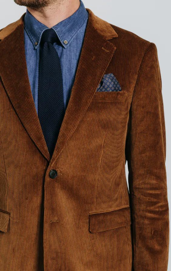 Veste en Velours Côtelé Marron moyen - photo 3
