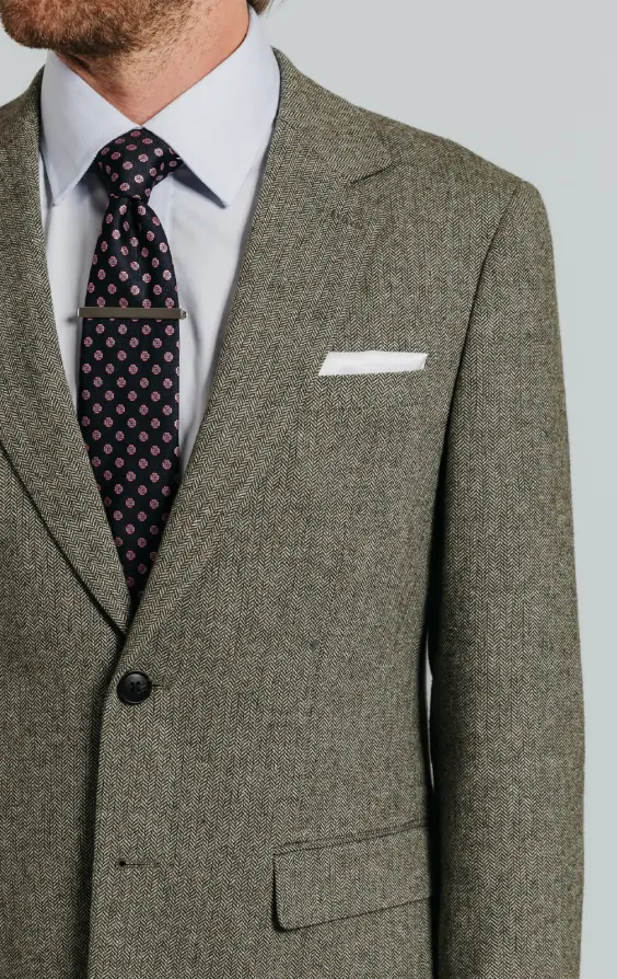 Costume Tweed 2 Pièces Sur Mesure Green Bros 1974 - Taille 42, Fait Main, Rangée Savile (occasion)