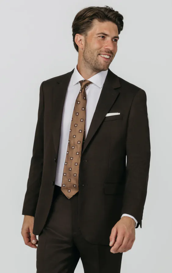 Veste de costume sergé marron Veste de costume sergé marron