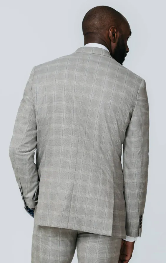 Veste de costume à carreaux taupe avec revers à pointe - photo 5 Veste de costume à carreaux taupe avec revers à pointe - photo 5