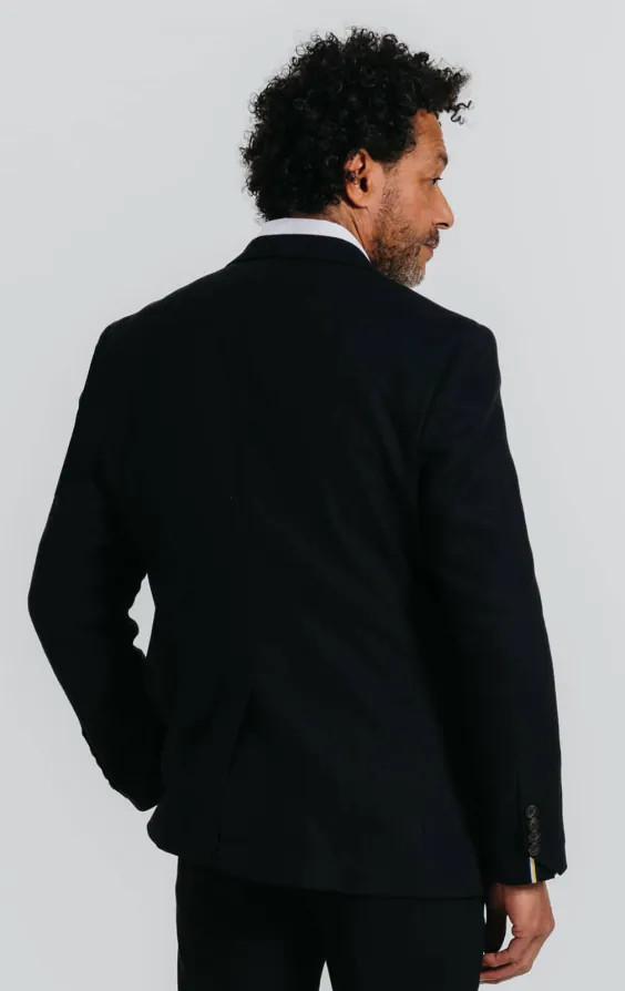 Costume en sergé de lin noir - photo 5