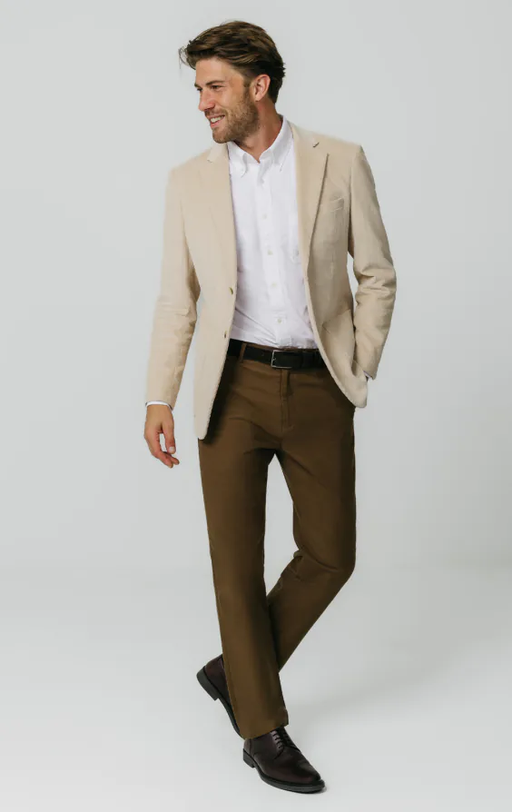 Veste en velours côtelé beige - photo 1