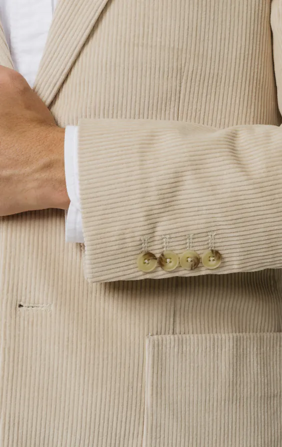 Veste en velours côtelé beige - photo 2