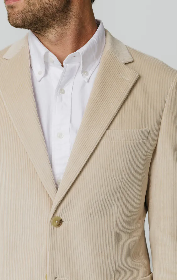 Veste en velours côtelé beige - photo 3