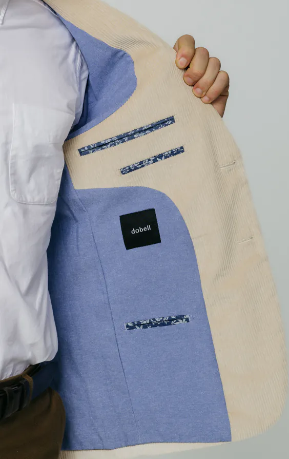 Veste en velours côtelé beige - photo 4