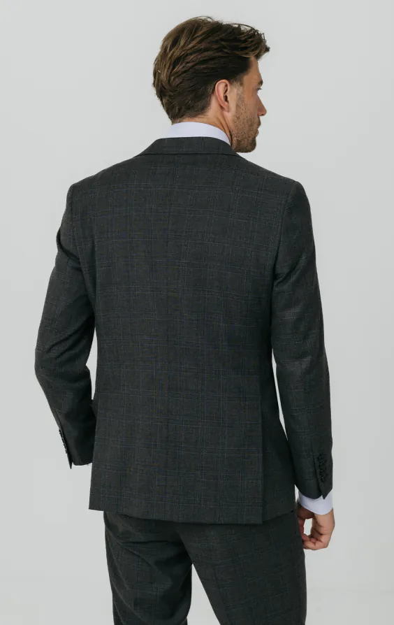 Veste de costume à gros carreaux anthracite - photo 5 Veste de costume à gros carreaux anthracite - photo 5