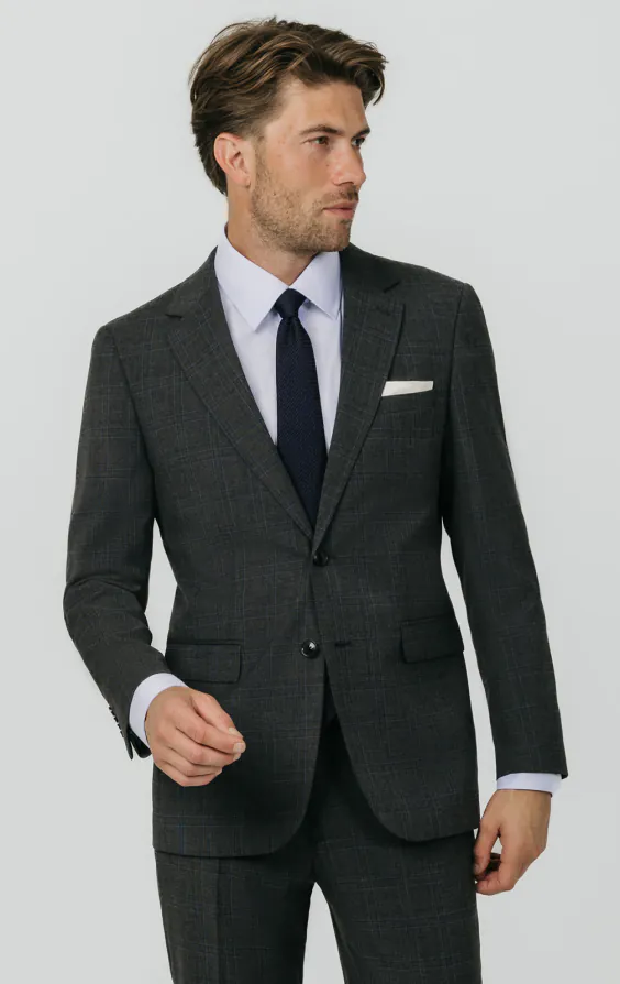 Veste de costume à gros carreaux anthracite Veste de costume à gros carreaux anthracite