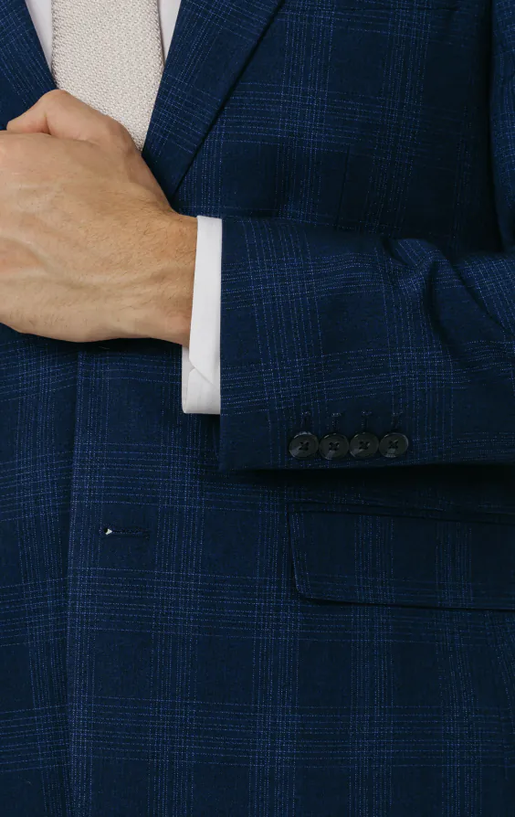Veste de costume à carreaux ombragé bleu roi - photo 2 Veste de costume à carreaux ombragé bleu roi - photo 2