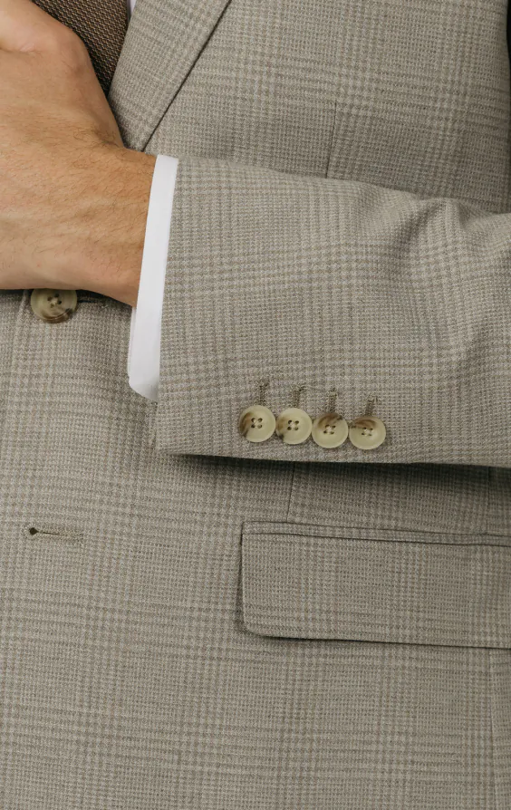 Veste de costume à carreaux naturels - photo 2