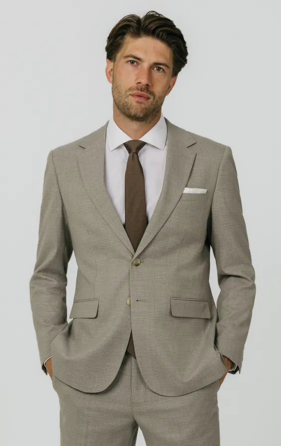 Veste de costume à carreaux naturels