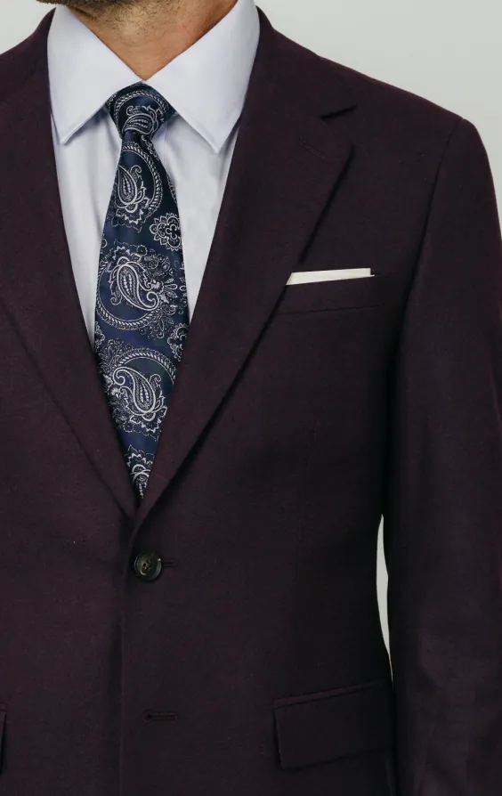 Veste de costume en sergé mûre - photo 3
