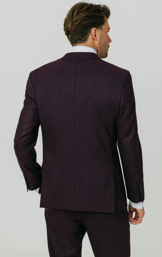 Veste de costume en sergé mûre - photo 5