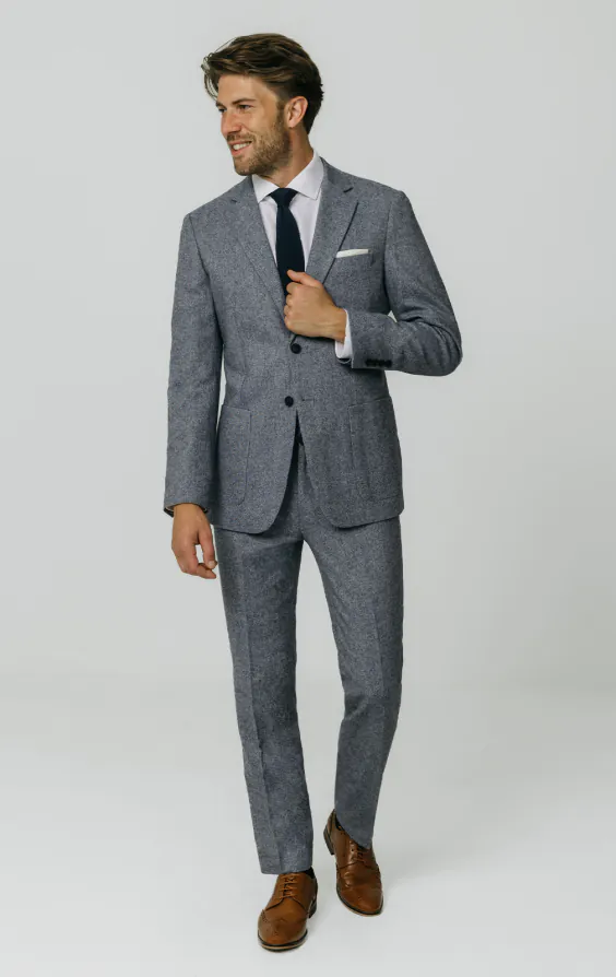 Veste de costume tweed Donegal bleu - photo 1