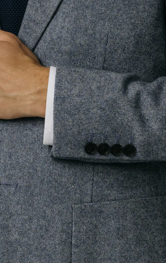 Veste de costume tweed Donegal bleu - photo 2