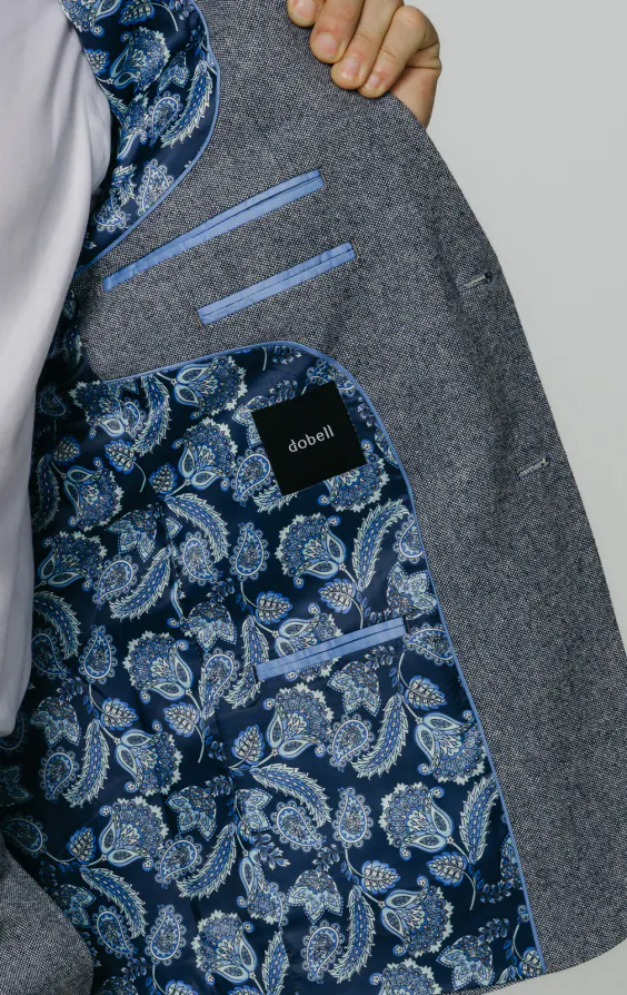 Veste de costume tweed Donegal bleu - photo 4