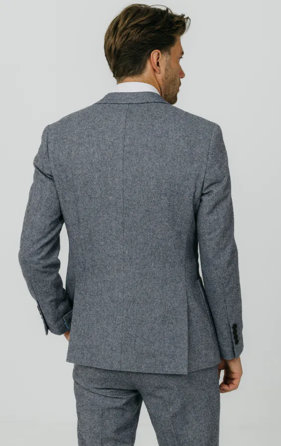 Veste de costume tweed Donegal bleu - photo 5