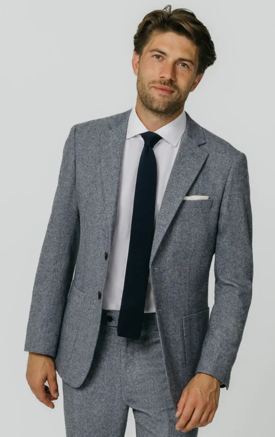 Veste de costume tweed Donegal bleu