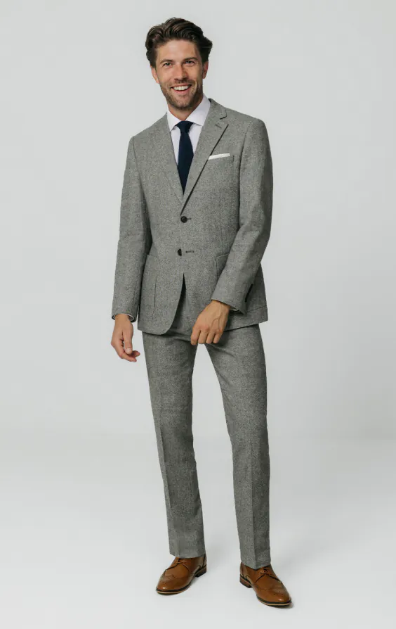 Veste de costume tweed Donegal gris clair - photo 1 Veste de costume tweed Donegal gris clair - photo 1