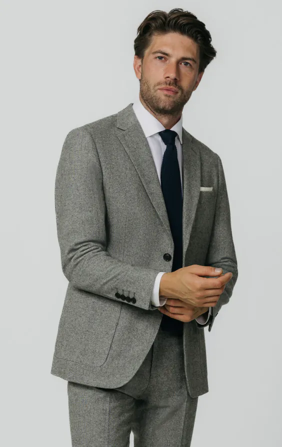 Veste de costume tweed Donegal gris clair Veste de costume tweed Donegal gris clair