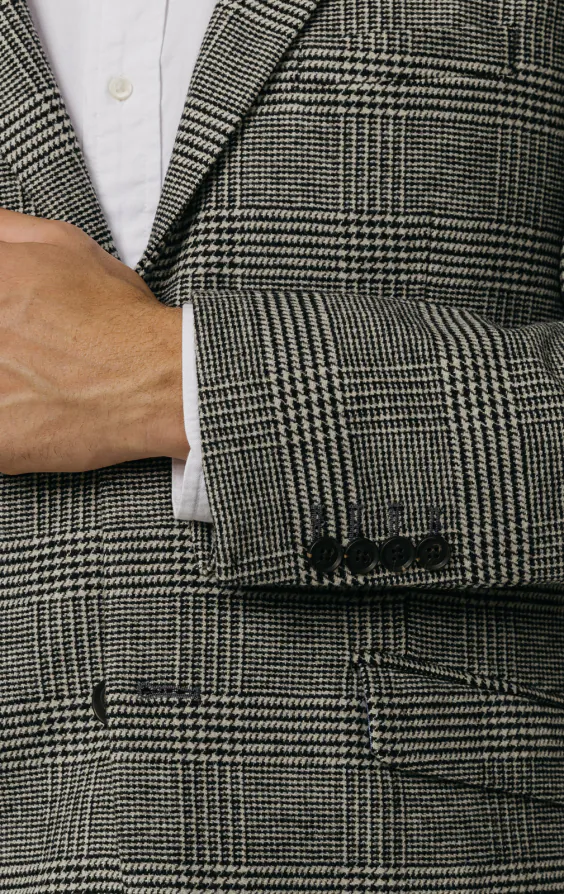 Veste en tweed à carreaux Prince of Wales noir et crème - photo 2 Veste en tweed à carreaux Prince of Wales noir et crème - photo 2