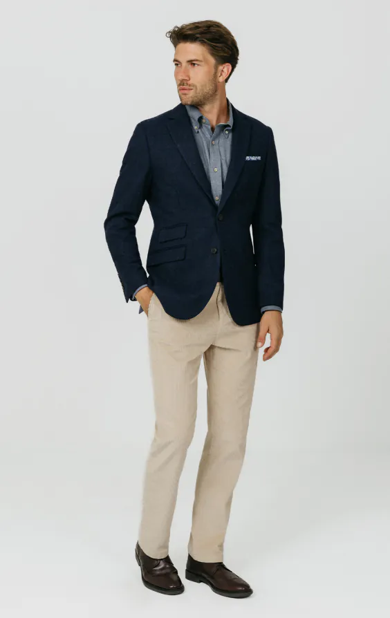 Veste en tweed bleu marine à chevrons - photo 1 Veste en tweed bleu marine à chevrons - photo 1