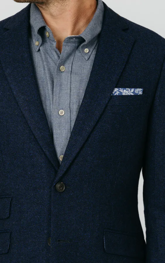 Veste en tweed bleu marine à chevrons - photo 3 Veste en tweed bleu marine à chevrons - photo 3