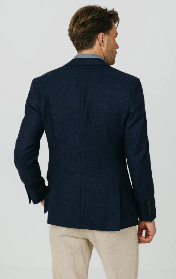 Veste en tweed bleu marine à chevrons - photo 5 Veste en tweed bleu marine à chevrons - photo 5